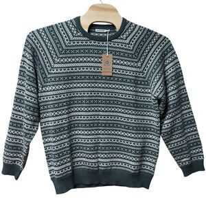 NEW Marine Layer Sweater Men's Size Large Green Knox FairIsle Knit Pullover NWT